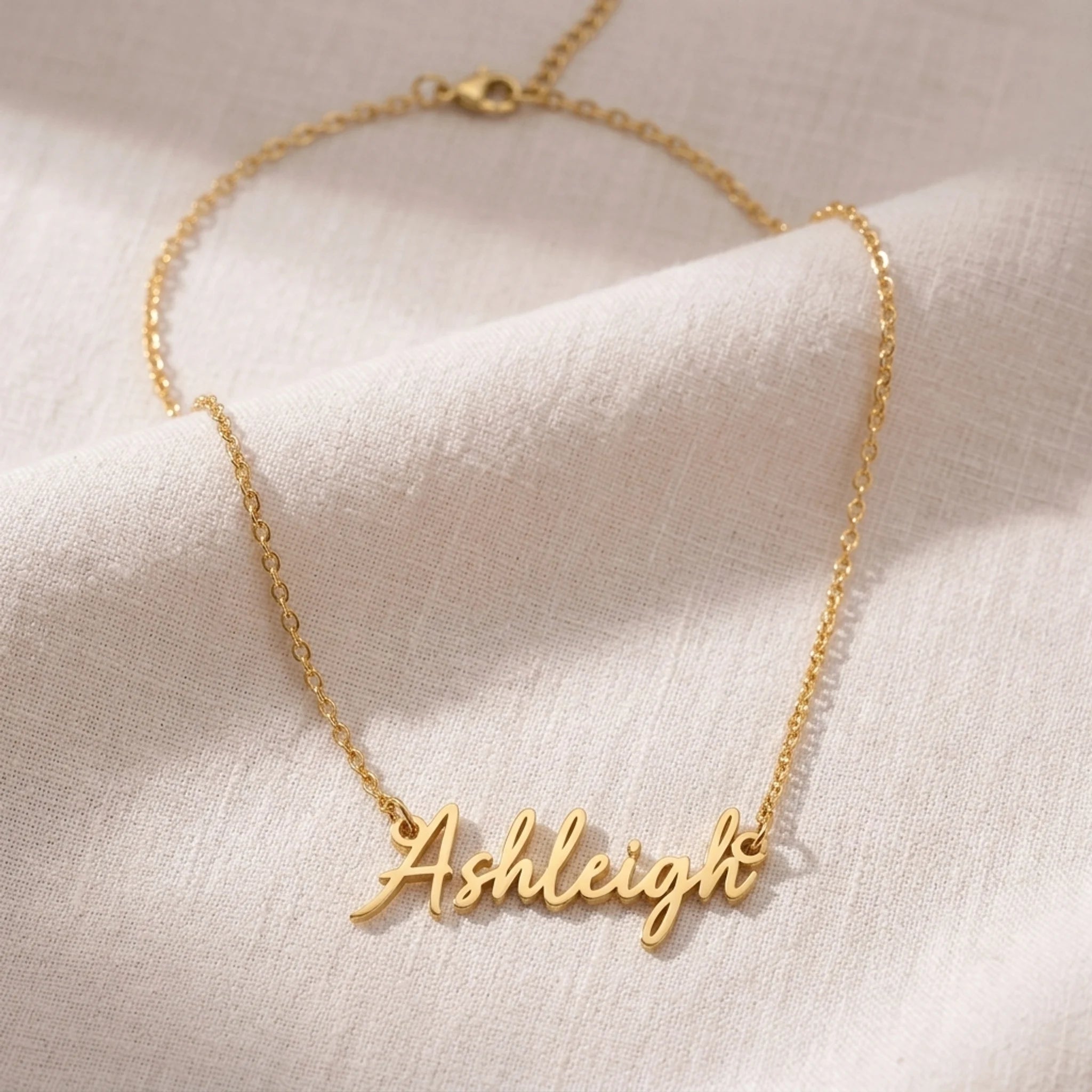 Ashleigh Name Necklace | 18ct Gold, Silver & Vermeil | Ready to Ship