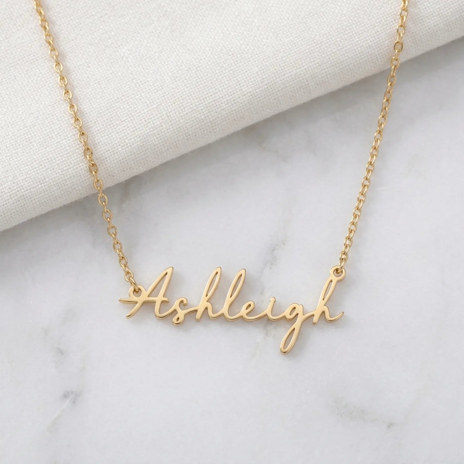 Ashleigh Name Necklace | 18ct Gold, Silver & Vermeil | Ready to Ship