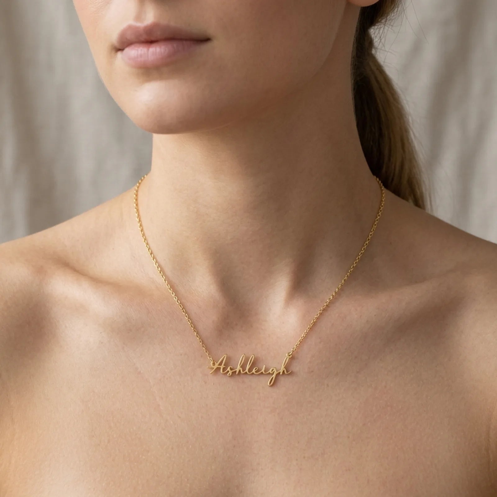 Ashleigh Name Necklace | 18ct Gold, Silver & Vermeil | Ready to Ship
