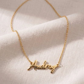 Audrey Name Necklace | 18ct Gold, Silver & Vermeil | Ready to Ship
