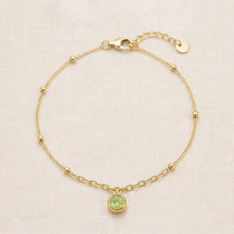 August Birthstone Bracelet | Peridot, Gold & Silver