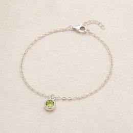 August Birthstone Bracelet | Peridot, Gold & Silver