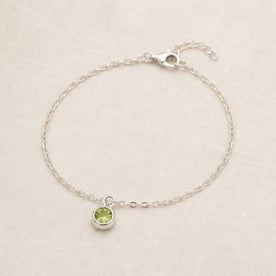 August Birthstone Bracelet | Peridot, Gold & Silver