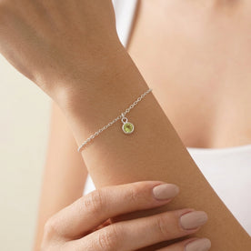 August Birthstone Bracelet | Peridot, Gold & Silver
