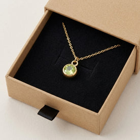 August Birthstone Necklace | Peridot, Gold & Silver