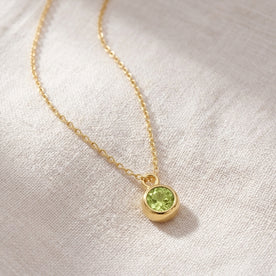 August Birthstone Necklace | Peridot, Gold & Silver