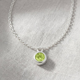 August Birthstone Necklace | Peridot, Gold & Silver