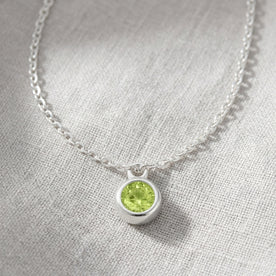 August Birthstone Necklace | Peridot, Gold & Silver