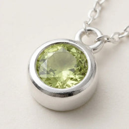August Birthstone Necklace | Peridot, Gold & Silver
