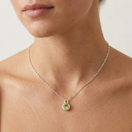 August Birthstone Necklace | Peridot, Gold & Silver