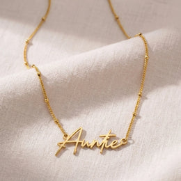 Auntie Name Necklace | 18ct Gold, Silver & Vermeil | Ready to Ship