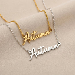 Autumn Name Necklace | 18ct Gold, Silver & Vermeil | Ready to Ship
