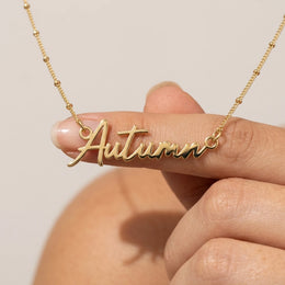 Autumn Name Necklace | 18ct Gold, Silver & Vermeil | Ready to Ship