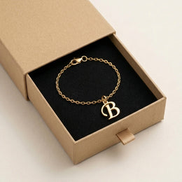 B Bracelet | Initial & Letter B Charm, Gold & Silver