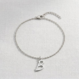 B Bracelet | Initial & Letter B Charm, Gold & Silver