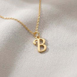 B Necklace | Initial & Letter B Pendant, Gold & Silver