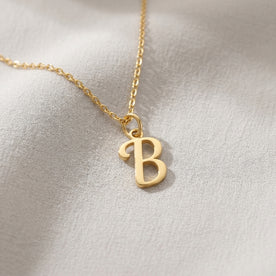 B Necklace | Initial & Letter B Pendant, Gold & Silver