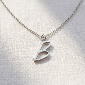 B Necklace | Initial & Letter B Pendant, Gold & Silver
