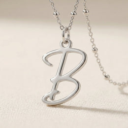 B Necklace | Initial & Letter B Pendant, Gold & Silver