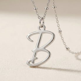 B Necklace | Initial & Letter B Pendant, Gold & Silver