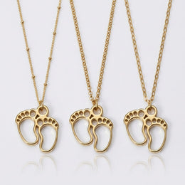 Baby Feet Charm Necklace & Bracelet
