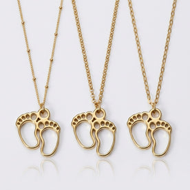 Baby Feet Charm Necklace & Bracelet