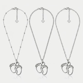 Baby Feet Charm Necklace & Bracelet