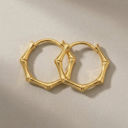 Bamboo Huggie Earring