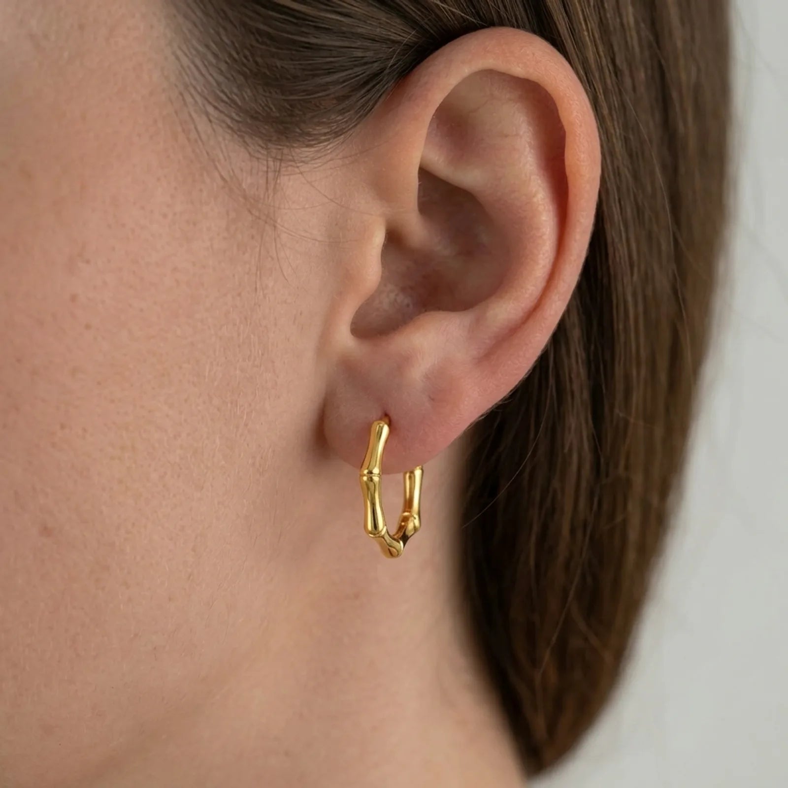 Bamboo Huggie Earring