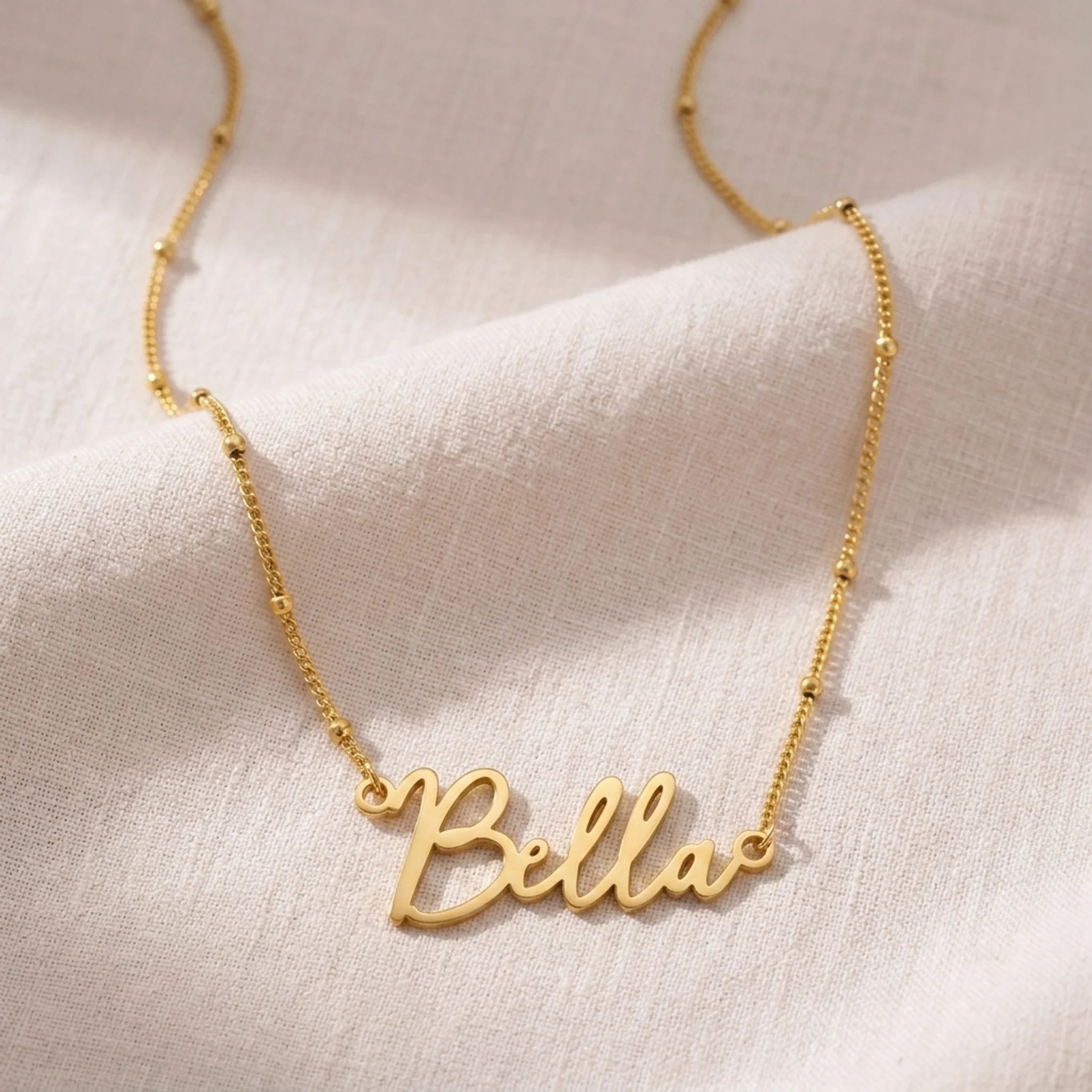Bella Name Necklace | 18ct Gold, Silver & Vermeil | Ready to Ship