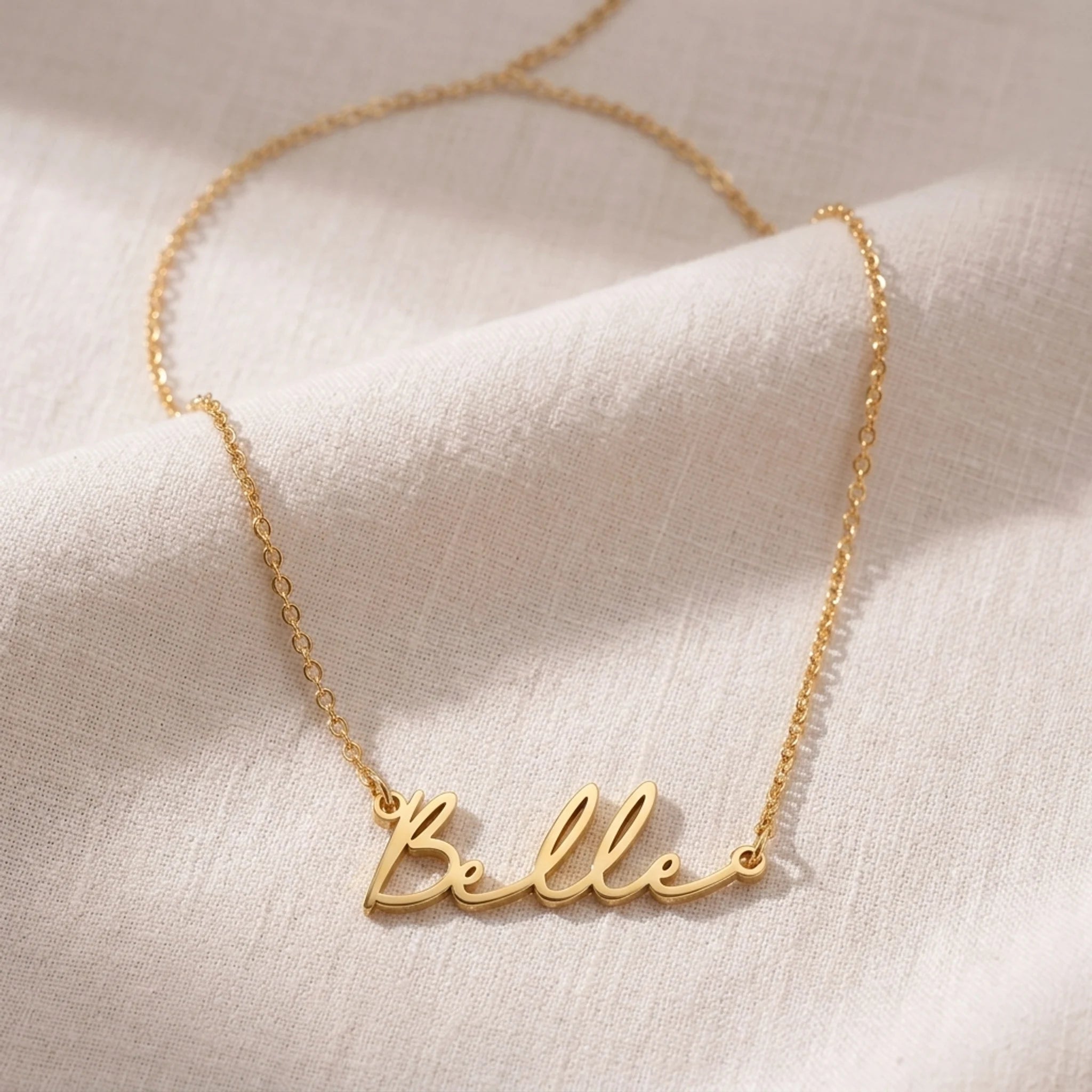 Belle Name Necklace | 18ct Gold, Silver & Vermeil | Ready to Ship