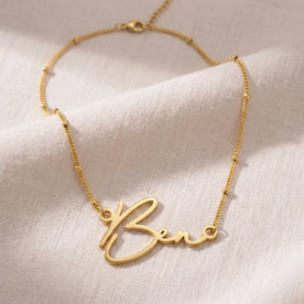 Ben Name Necklace | 18ct Gold, Silver & Vermeil | Ready to Ship
