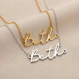 Beth Name Necklace | 18ct Gold, Silver & Vermeil | Ready to Ship