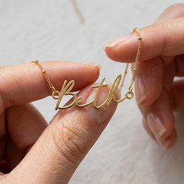 Beth Name Necklace | 18ct Gold, Silver & Vermeil | Ready to Ship