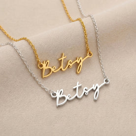 Betsy Name Necklace | 18ct Gold, Silver & Vermeil | Ready to Ship