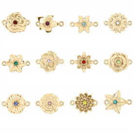 Birth Flower Necklace in 18ct Gold & Sterling Silver. Choose from 12 Birth Flowers in 3 Styles