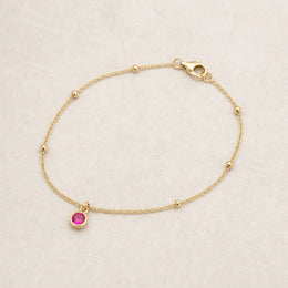 Birthstone Charm Bracelet in Gold or Silver – Customisable with All 12 Birthstones