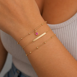Birthstone Charm Bracelet in Gold or Silver – Customisable with All 12 Birthstones