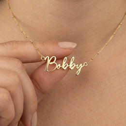 Bobby Name Necklace | 18ct Gold, Silver & Vermeil | Ready to Ship