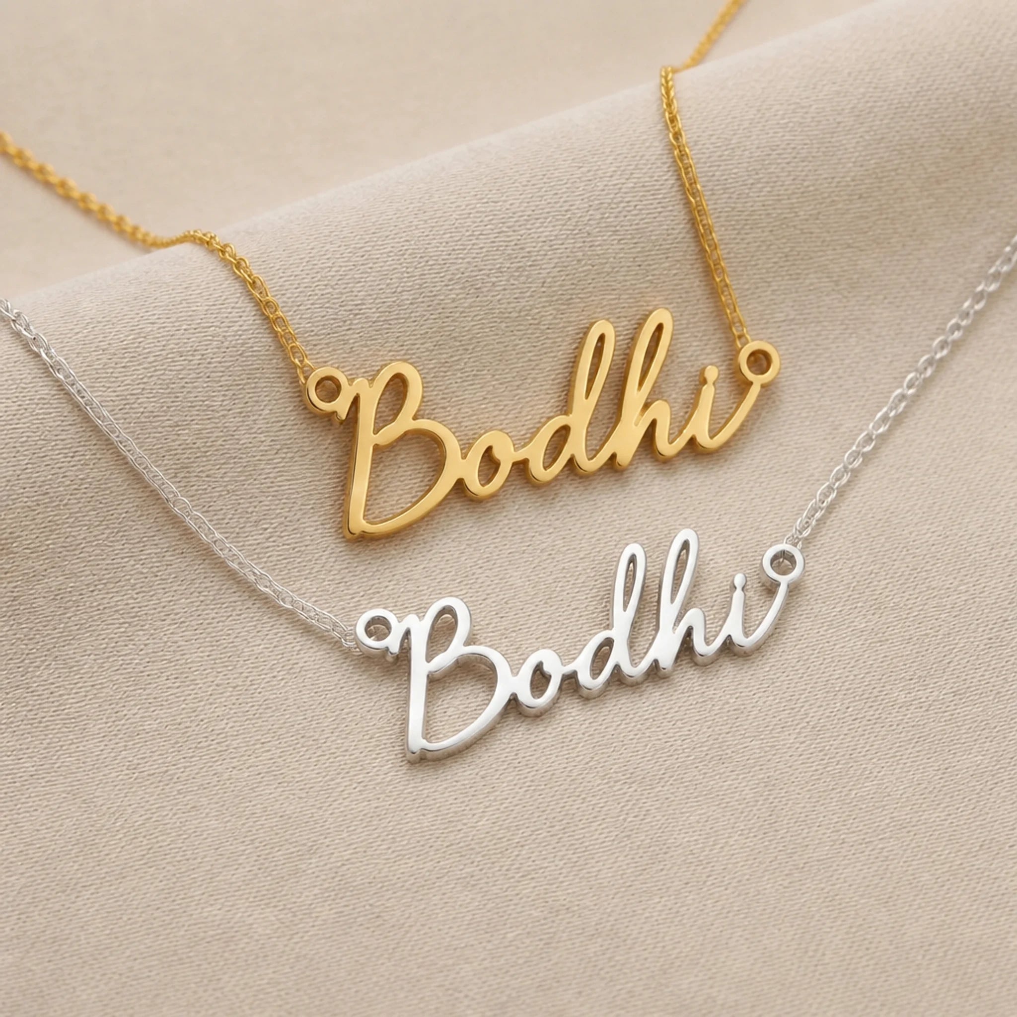 Bodhi Name Necklace | 18ct Gold, Silver & Vermeil | Ready to Ship