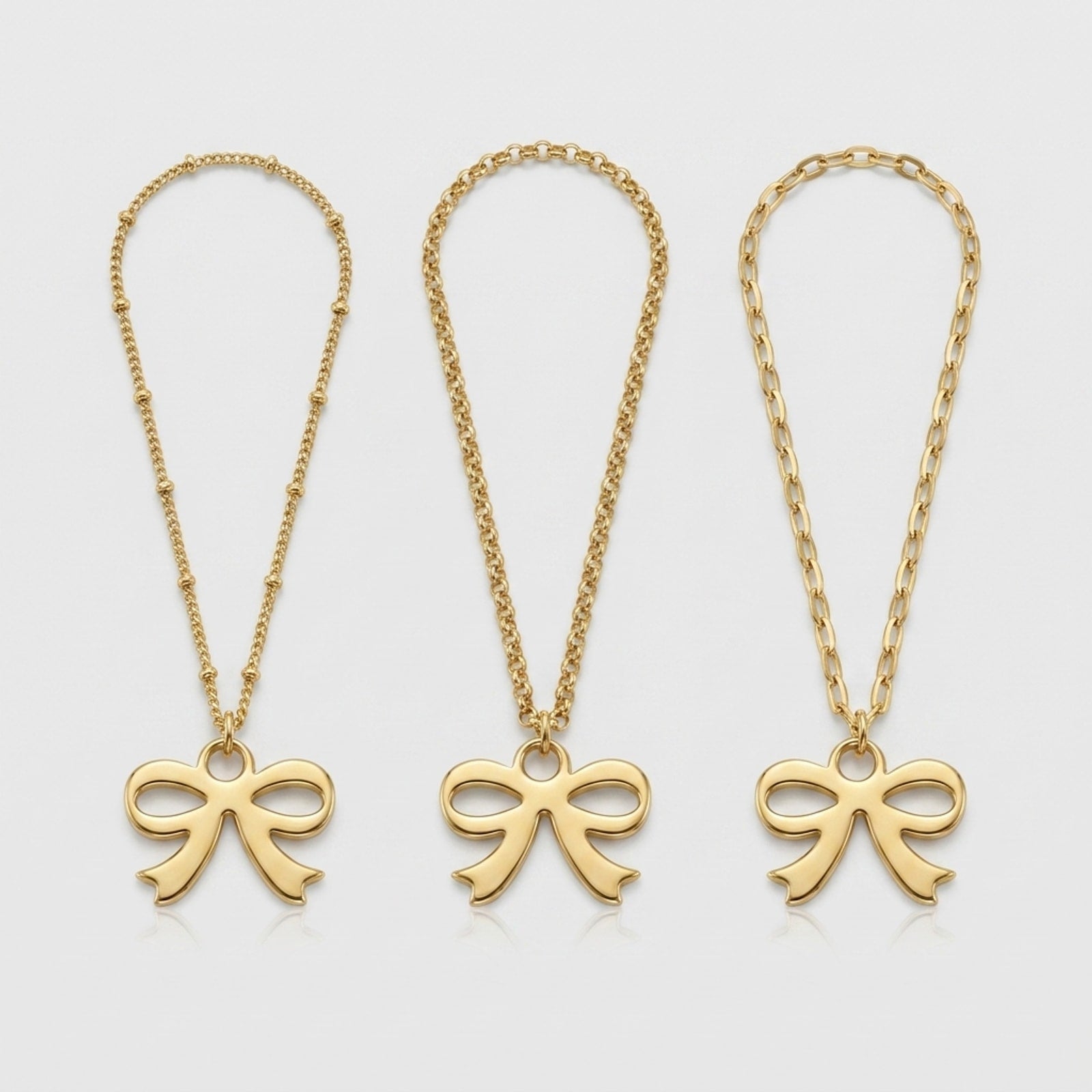 Bow Charm Necklace & Bracelet
