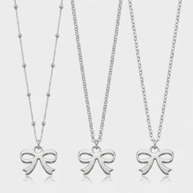 Bow Charm Necklace & Bracelet