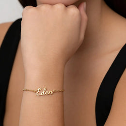 Personalised Name Bracelet in Gold or Silver – Custom Bracelet Gift for Her - Font3