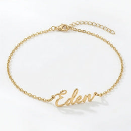 Personalised Name Bracelet in Gold or Silver – Custom Bracelet Gift for Her - Font3