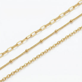 Set of 3 Layered Bracelets in Gold or Silver - Jewelry Bracelet Set