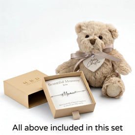 To the Beautiful Mum-to-Be Bracelet Set & Personalised Teddy Bear