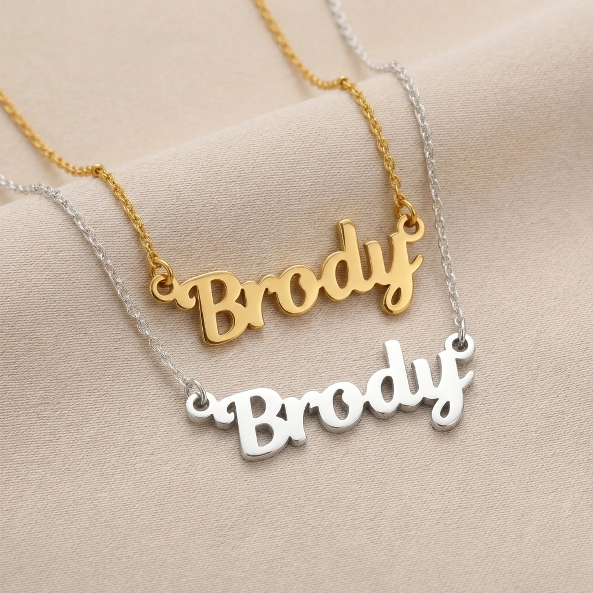 Brody Name Necklace | 18ct Gold, Silver & Vermeil | Ready to Ship