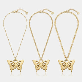 Butterfly Charm Necklace & Bracelet