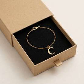C Bracelet | Initial & Letter C Charm, Gold & Silver