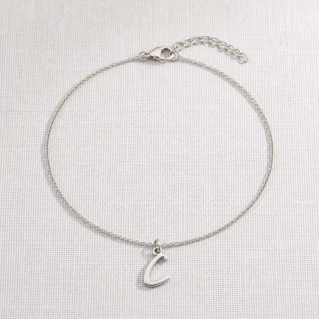 C Bracelet | Initial & Letter C Charm, Gold & Silver